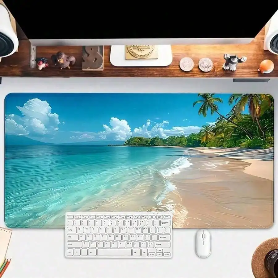 Gaming Accessories Gifts For Men - Mavi Okyanus Mouse Pad Yaz Plajı