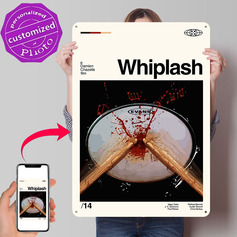 Gaming Accessories Gifts For Men - Whiplash Poster Retro 3D Baskılı Metal