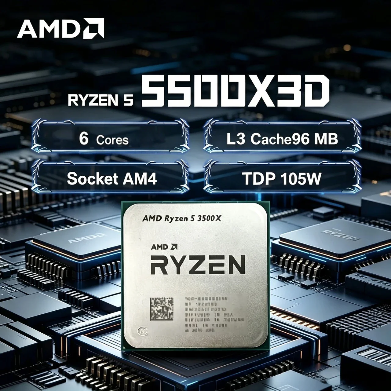 AMD Ryzen 5 5500X3D R5 5500X3D - Amd Cpu Ryzen 5 incelemesi ve fiyatı